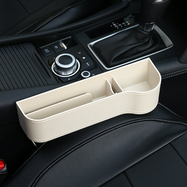 N\ Car Seat Storage Box,Car Seat Filler,Car Cup Holder Storage Box in Between Car Seat for Cellphones Keys Cards Wallets Sunglasses Beige 